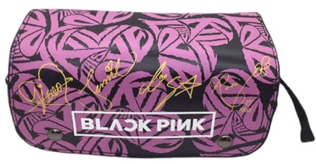 SDECRW Étui à crayons noir et rose, belle grande capacité, trousse à crayons anime, trousse à crayons avec fermeture éclair, avec compartiments multiples pour garçons, filles, fournitures de bureau