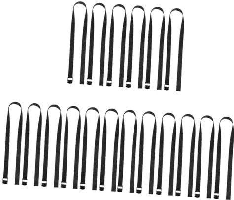 6pcs Strap Metal Cable Ties Motorcycle Stand Plumbing Tools Belt for Suitcases Cable Extension Cord Cable Holders Extension Holder Leather Belt Strawberry Iron Organizer Fitness (Color : Blackx3pcs,