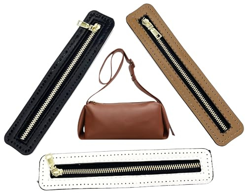 Ohyer 3 Stück Metallreißverschlüsse für Handtaschen, Kunstleder-Reißverschlüsse, Ledernähen, Stricken und Häkeln