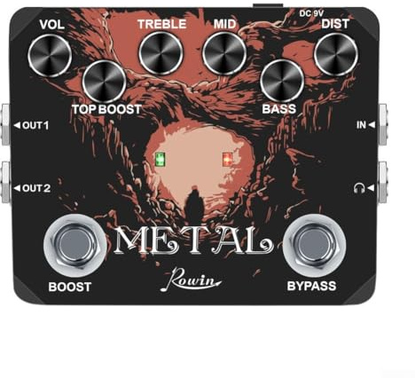 Premium Rowin Metal Boost Distortion Pedal Excellent Definition, Easy to Use