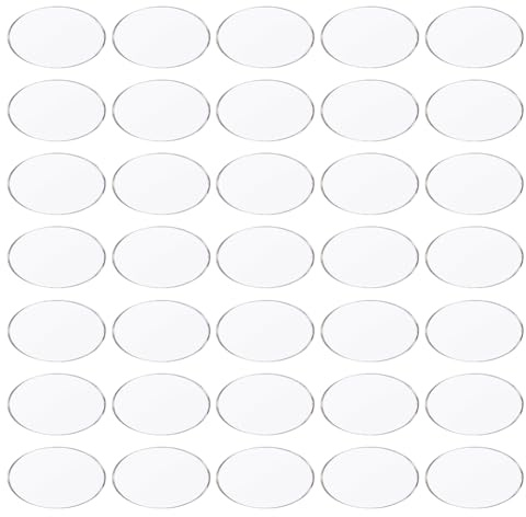 FINGERINSPIRE 50 Basi Ovali Trasparenti In Acrilico Da 5 X 2,5 Cm Per Modellini E Giochi Da Tavolo