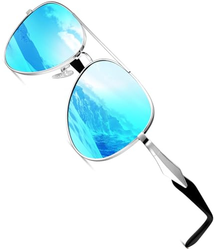 HENGOSEN Pilotenbrille Herren Sonnenbrille-Pilotenbrille Pilot-Sunglasses: Sonnenbrille Herren Vintage Metallrahmen Sun Glass