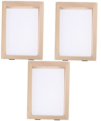 COHEALI 3st Doppelter Papier Rahmen Chinesischer Papierherstellungsrahmen Siebdruckrahmen Alter Papierherstellungsrahmen Bildschirm Bilderrahmen Aus Getrockneten Blumen Korb Beige Hölzern