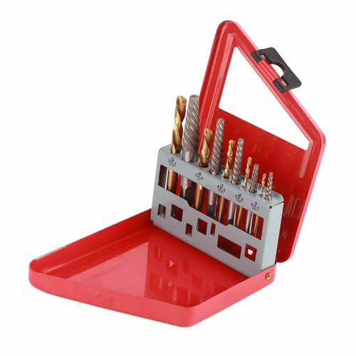 10-teiliges S-Ex-Set, Britischer Linkshänder-Bohrer: S-Extraktor, 10-teiliges S-Ex-Bohrer-Set, L Handbeschichteter Bohrer aus Oy-Stahl, S-Ex-Kit