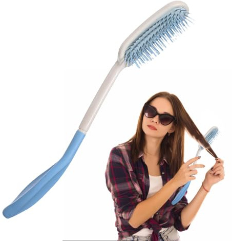 Peine con mango largo – Peine largo multifuncional de mango largo, hermoso y elegante cepillo de pelo de mango largo para mujer