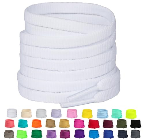 Olukssck 2 Paar Flache Schnürsenkel 6mm, 29 Farben für Sportschuhe,Sneakers | Ersatz Schuhbänder, Reißfeste, für Turnschuhe, Freizeitschuhe, Laufschuhe, Stiefel, 90cm - 160cm
