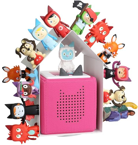 Xozoyo Weißes Hausform Magnetregal für Toniebox bis 50 Tonie Figuren | Platzsparend & ordentlich, Starker Magnet, rutschfest, Schnelle bohrfreie Montage, Abgerundete Kanten, kindersicher