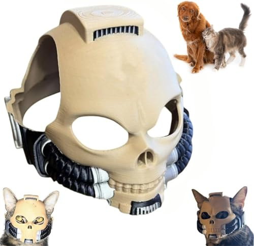 Grimaldus Katzenhelm, 3D-gedruckter Helm, Katzenmaske, lustiges Haustierzubehör für Katzen und Hunde