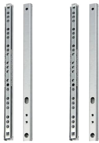 LKRXW 2 Paia (4 pezzi) 17mm Guide per Cassetti Binari con Cuscinetti a Sfere Estrazione Parziale Binario Scorrevole Acciaio Guida Laterale Cursori Armadi Cucina Lungo 278mm