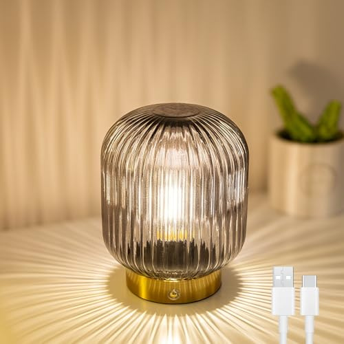 MJ PREMIER Rechargeable Table Lamp, Cordless Lamp with Dimmable Brightness