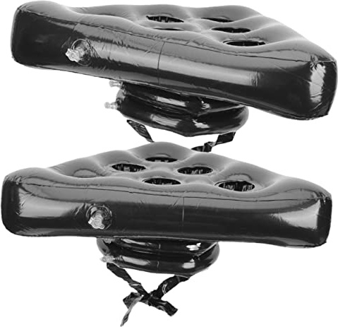 Anneome Chapeau Gonflable De Jeu De Lancer Triangulaire Noir en Matériau Résistant Six Trous, Lot De 2, Accessoires pour Jeu De Pong Et Boissons, Adapté pour Jardin, Plage Et Fêtes en Plein Air