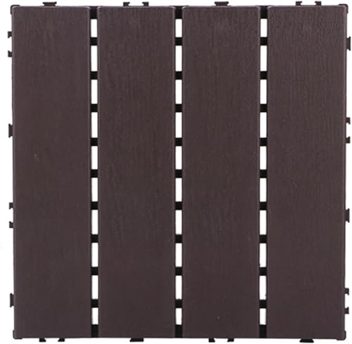 Piastrelle for pavimenti ad incastro in plastica for tutte le stagioni for esterni, Pavimenti compositi in finto legno di plastica, Piastrelle for pavimenti quadrate tagliabili for patio(Light Coffee)