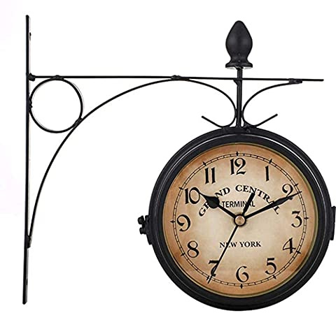 CWZZWS Orologio da Parete, Orologio a Doppia Faccia, Orologio da Parete retrò Orologio da Parete Esterno Orologio da Giardino Interno da Giardino, Non ticchettio Silenzioso