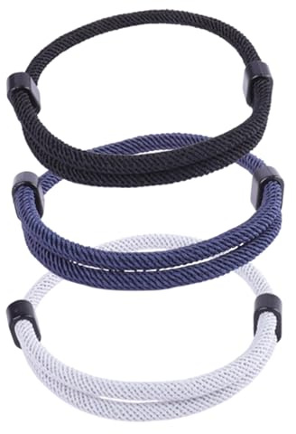 WovaOrx Bracelet Corde de Voile pour Hommes et Femmes – Bracelet Tissu Ajustable en Nylon, Bracelet Homme pour le Surf, les Activités de Plein Air et le Quotidien (Noir, Gris, Bleu)