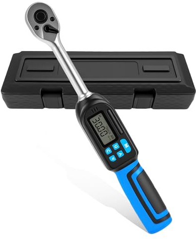 Lizoak Clé Dynamométrique Numérique, Entraînement 3/8, Plage de Couple 3-60m, Précision ±2%, Alarme Sonore et LED, Mode Peak & Follow, Clés Dynamométrique Électronique pour Vélo, Moto et Voiture