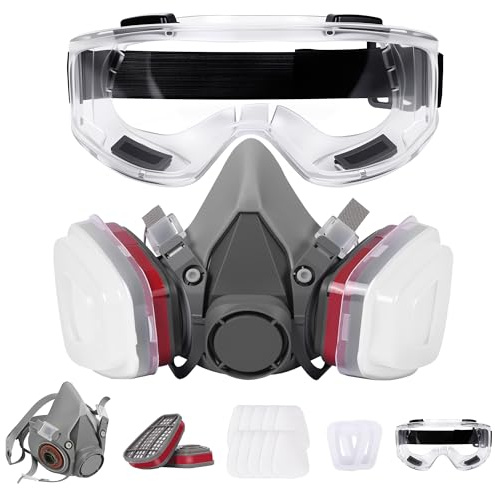 Bliphant Respirator Reusable Half Face Mask with Gas Cover & Filters | Organic Vapor Masks, Paint, Dust,Painting, Building Work,Woodworking, Construction, Sanding, Spraying, DIY etc