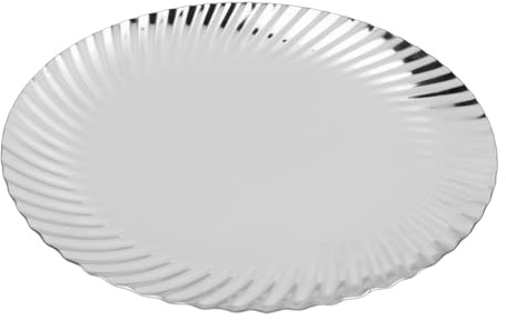 OVAQUIXI Piatto da Dessert Vintage, Sottopiatti in Acciaio Inossidabile, Vassoio Multifunzionale per Feste di Matrimonio, Piatto da Portata Ideale per Frutta e Snack (25CM)