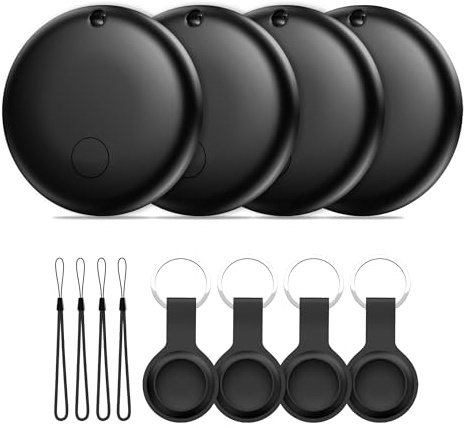 Smart Air Tracker Tag 4er Pack, Schlüsselfinder Key Finder Kompatibel mit Apple Find My APP (Nur iOS), Smart Tracker für Schlüssel, Gepäck, Koffer, Taschen, Austauschbarer Akku, IP67 Wasserdicht.
