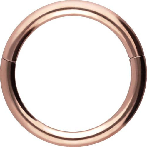 PIERCINGLINE Segmentring Clicker Chirurgenstahl Piercing Ring Nase Ohr Helix Septum Roségoldfarben 1,2 x 7 mm