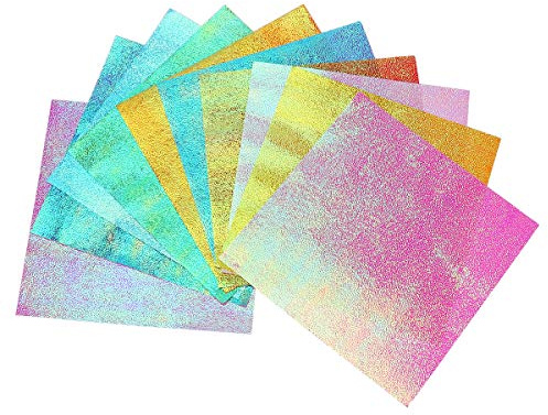 Supvox Schillerndes Faltpapier Quadratisch 15X15Cm 50 StüCk Buntes Origami Papier FüR Diy Bastelprojekte Partydekoration Schulprojekte