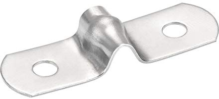 sourcing map 5mm(0.2) Rigid Pipe Strap, 2 Holes Tube Strap 201 Stainless Steel Tension Tube Clip Clamp 16pcs
