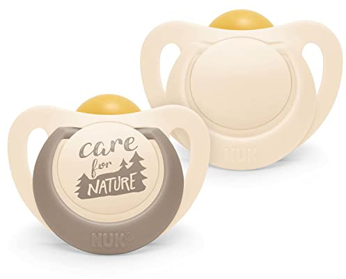 NUK for Nature Babyschnuller | Nachhaltige Gummischnuller | Über 98 % natürliche Rohstoffe | 18-36 Monate | Weiß | 2 Stück