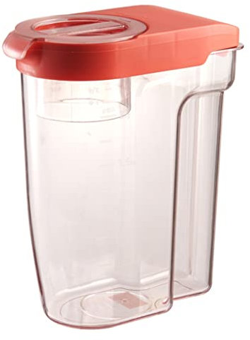 SYXL Dauerhafter Müslispender, trockener Lebensmittelspender transparenter Kanister Lagerung von Vollkornkörnern hermetisch versiegeltem Haushalt (Color : Orange*1)