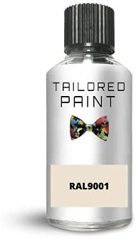 RAL9001 Cream White Enamel Gloss Touch Up Paint with Brush for Wood Ceramic Metal Plastic PVC Interior