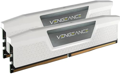 CORSAIR VENGEANCE DDR5 RAM 32GB (2x16GB) Bis zu 5200MHz CL40 Intel XMP 3.0 Desktop-Arbeitsspeicher – Weiß (CMK32GX5M2B5200C40W)