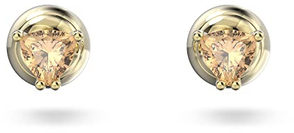Swarovski Stilla Orecchini a Lobo, con ZirconiaSwarovski a Taglio Trilliant, Placcati in Tonalità Oro, Giallo Ambra