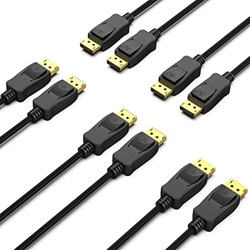 BENFEI DisplayPort to DisplayPort 1.8M Cable 5 Pack, DP to DP Male to Male Cable Gold-Plated Cord, Supports 4K@60Hz, 2K@144Hz Compatible for Lenovo, Dell, HP, ASUS and More