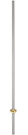 Rebower Voller Schraubengewinde Stab 304 Edelstahl Stab Stange Bolzen(mit Kupfer Mutter) [für Aufhänger und Klemmen und U-Bolzen] - 550mm T8 Abstand 2mm Leitung/Silber