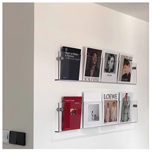 Prospektständer/Prospekthalter Ständer 2 Stück Magazin-Halter Klar Acryl, Wandhängend Bücherregal Literatur Aufbewahrungsregal, Für Warteraum Wohnbereich Büro (Size : Length 90cm/35.4inch)