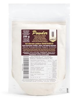 Malto Attivo, Powder 250g, Farina di Malto d’Orzo ad Elevato Potere Diastasico, Malto Diastasico Ideale per Panificazione, 14.000 Unità Pollak, Made in Italy.