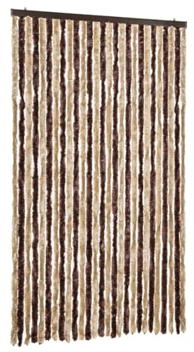 vidaXL Insektenschutz Vorhang Flauschvorhang Plüschvorhang Türvorhang Fadenvorhang Fliegenschutz Wohnwagen Camping Beige Hellbraun 118x220cm Chenille