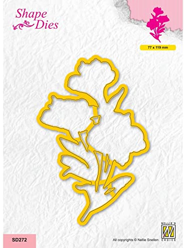 Nellie's Choice Shape Die Stansmall Orkidé - Cutting Die och Skärschablon på 7,7 x 11,9 cm för Korttillverkning, Pyssel, Scrapbooking, Hantverk och DIY - Lämplig för Stansmaskiner