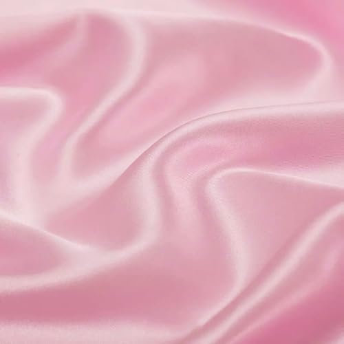 1 mètre x 150 cm de tissu en satin, tissus à coudre, tissu au mètre, tissu d'ameublement, uni, tissu de couture, pour vêtements, cadeau, artisanat, décoration, rose clair
