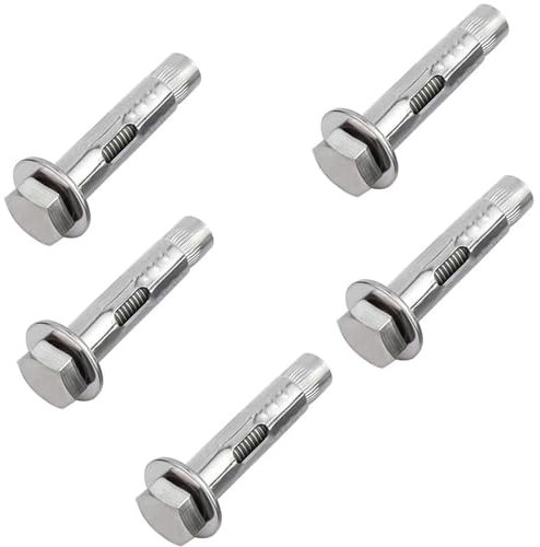M10*60MM Expansion Bolts in 5 Packs,Expansion Screw Bolts,Heavy Duty Fixing Anchor,Stainless Steel Hex Expansion Screws
