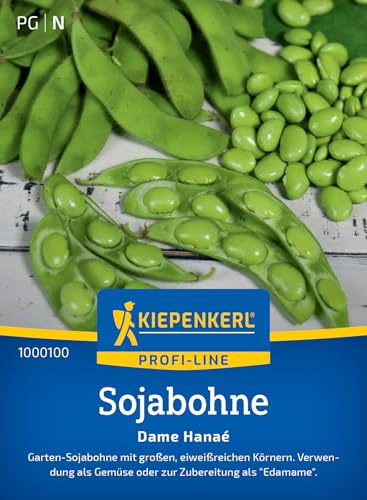 Kiepenkerl Profi-Line Sojabohnensamen Dame Hanaé 1000100 - Eiweißreiche Körner - Inhalt für 20 Pflanzen - Gemüsesamen, Samen Gemüse, Gemüsepflanzen, Saatgut | Reich an pflanzlichem Eiweiß, ertragreiche Ernte, einfache Aussaat, ideal für den Hausgarten, vielseitig in der Küche