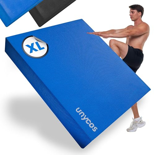 unycos - Almohadilla de Equilibrio Antideslizante, Balance Pad de TPE Propioceptivo【Soporta 150 kg】Cojín de Fitness Ideal para Yoga, Pilates, Meditación y Entrenamiento | 50x40x6 cm (Azul, XL)
