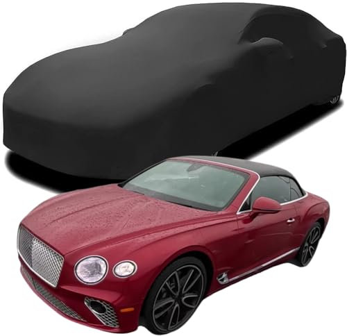 YMYQF Auto Abdeckung für Bentley Continental GTC Azure V8, Indoor Schutz Elastisch Atmungsaktiv Staubschutz Weich Stretch Stoff Autoabdeckung,Black
