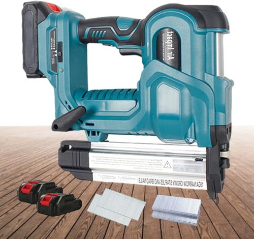 Chiodatrice A Batteria Brad, Chiodatrici E Graffatrici Portatili, Supporto Per Colpo Singolo/Colpo Continuo, Chiodatrice Per Lavorazione Del Legno Per Casa, Cornice Per Foto, Tetto,Blue