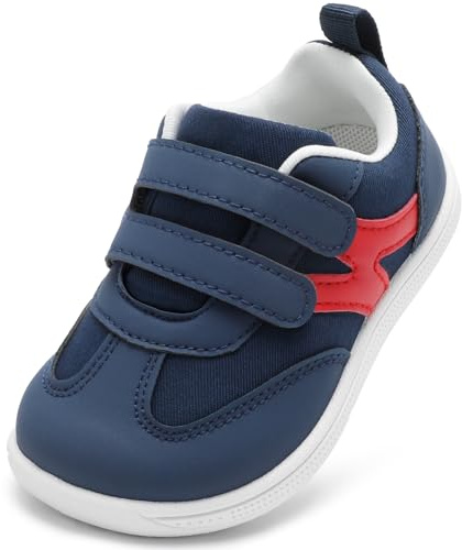 STQ KIDS Chaussures Barefoot Enfant Zero Drop Largeur Extra Souples Bébé Premiers Pas Basket Antidérapant Garçon Fille Bleu Marine Taille 25 EU/T8