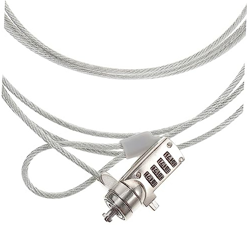 LAPYAPPE Candado de Cable de Seguridad para Laptop y Escritorio, Acero Resistente y Aleación de Zinc, Portátil y Antifragmentación para Protección Antirrobo