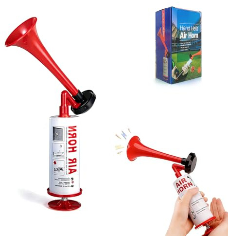 Moling Fanfare Druckluft Hupe,Megafon Tröte Manuelle,Airhorn aus Metall,Signalhorn für Boote,Fußball Fanartikel zum Anfeuern,Handball Zubehör,Alarm