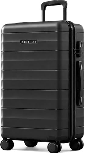 ABISTAB Robuster Hartschalenkoffer groß - Leichter Reisekoffer 106 Liter | Koffer Trolley aus Polypropylen | 4 Rollen & Zahlenschloss | Maße: 76 x 51 x 30 cm | Schwarz