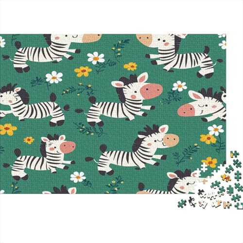 Zebra Cartone Animato Puzzle 1000 Pezzi Carta per Adulti Prato Fiore Gioco di Puzzle 1000 Pezzi Relax Famiglia Decorazione Regalo 38x26cm/1000pcs