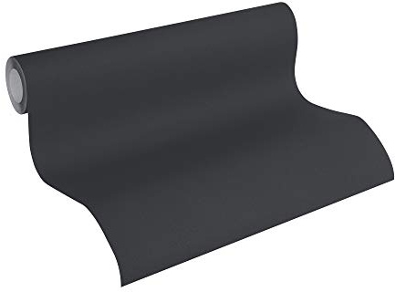A.S. Création Papier Peint Uni New Life Papier peint intissé 10.05 m x 0.53 m Noir Fabriqué en Allemagne 349330 3493-30