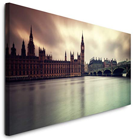 Paul Sinus Art GmbH London 120x 50cm Panorama Leinwand Bild XXL Format Wandbilder Wohnzimmer Wohnung Deko Kunstdrucke