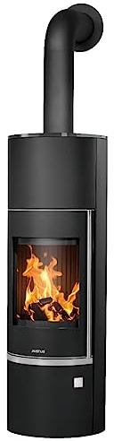 Justus 5694 30 Faro Aqua 2.0 Wasserführender Kaminofen Stahl Schwarz mit Glas-Abdeckplatte/A+